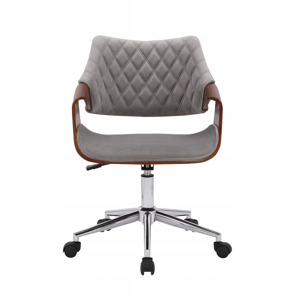 Velour Grey Walnut Swivel Chair for Office COLT Brand Luxury4Home