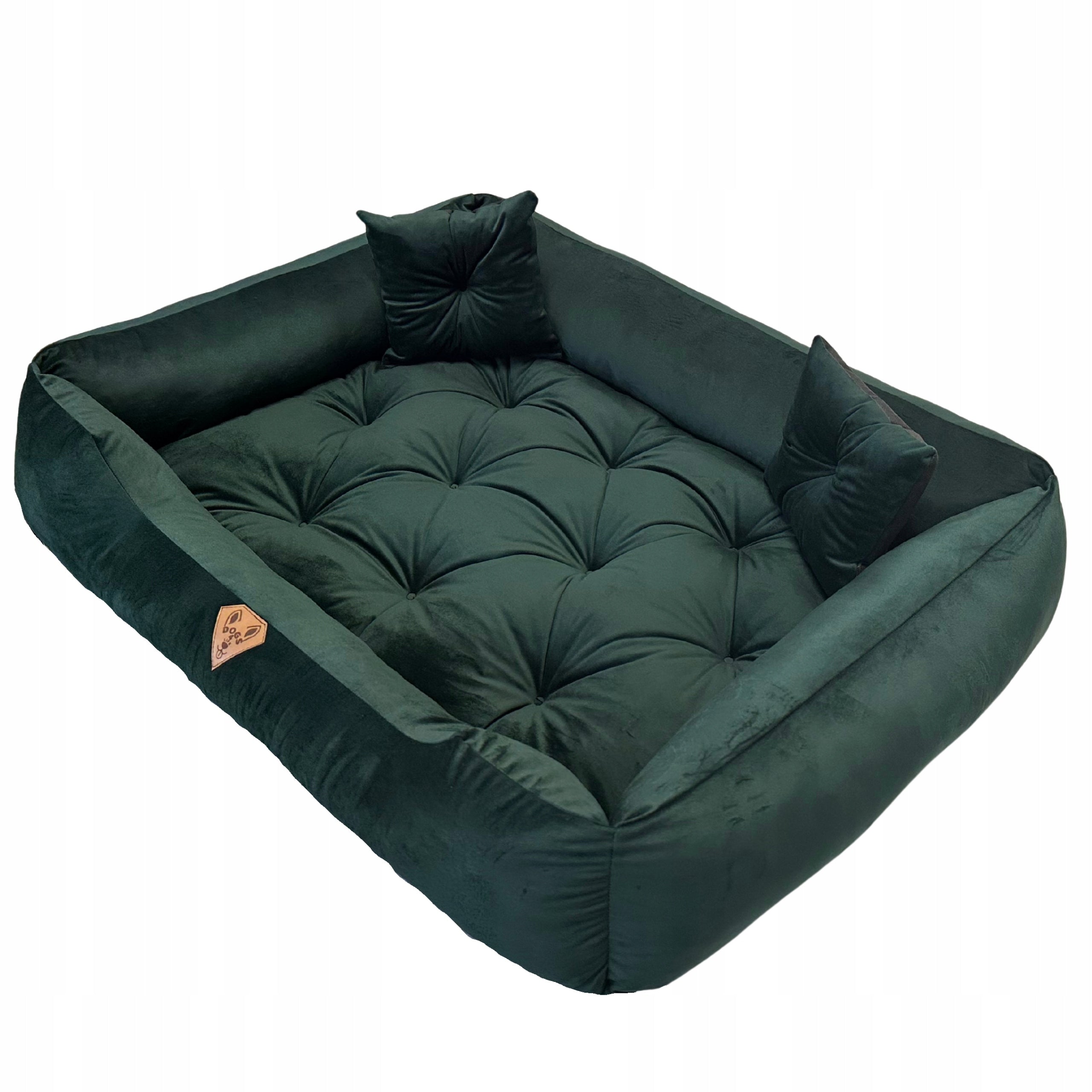 Velour cat dog bed green 90x75 cm non-slip bottom Brand WBM Sewing