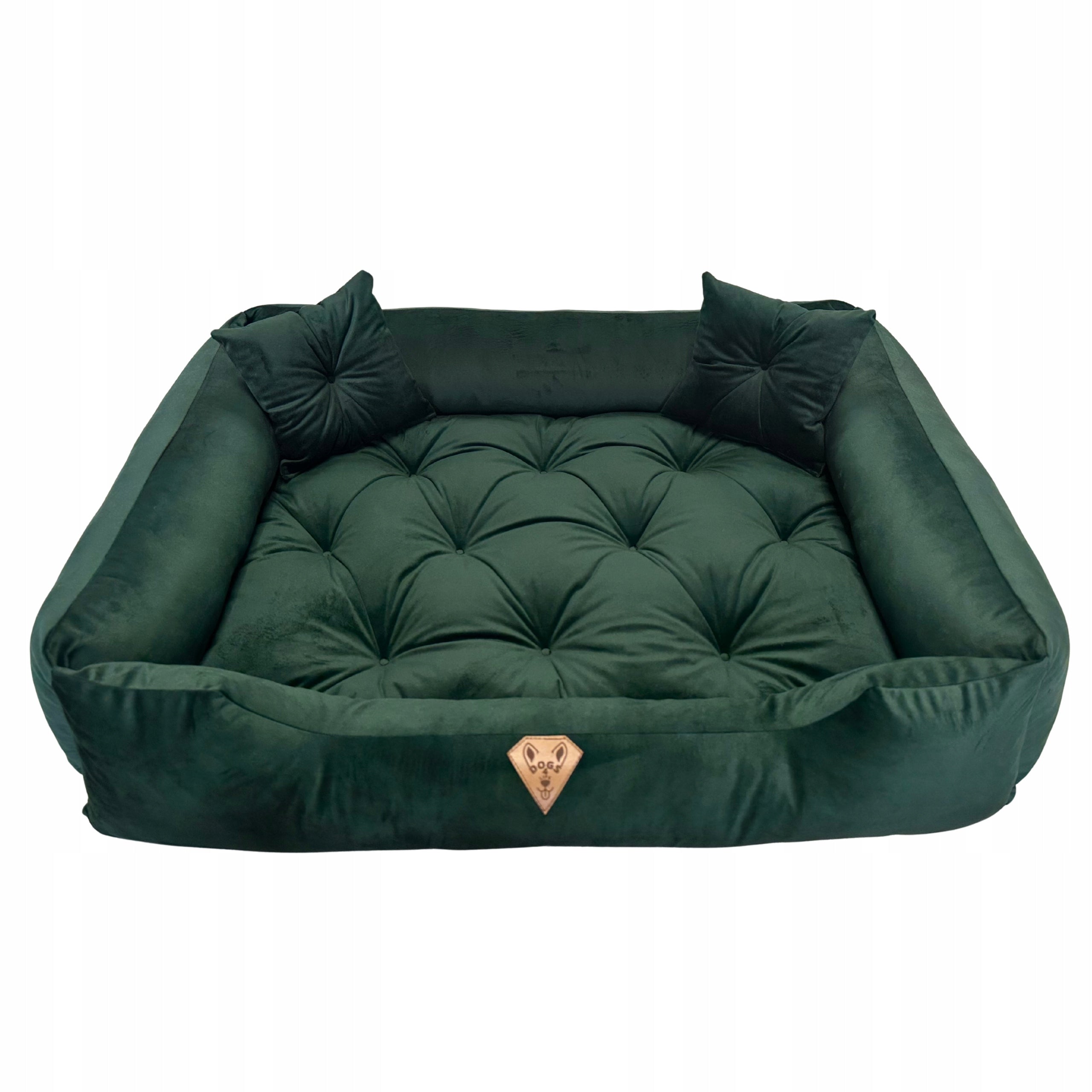 Velour cat dog bed green 90x75 cm non-slip bottom Length 90 cm
