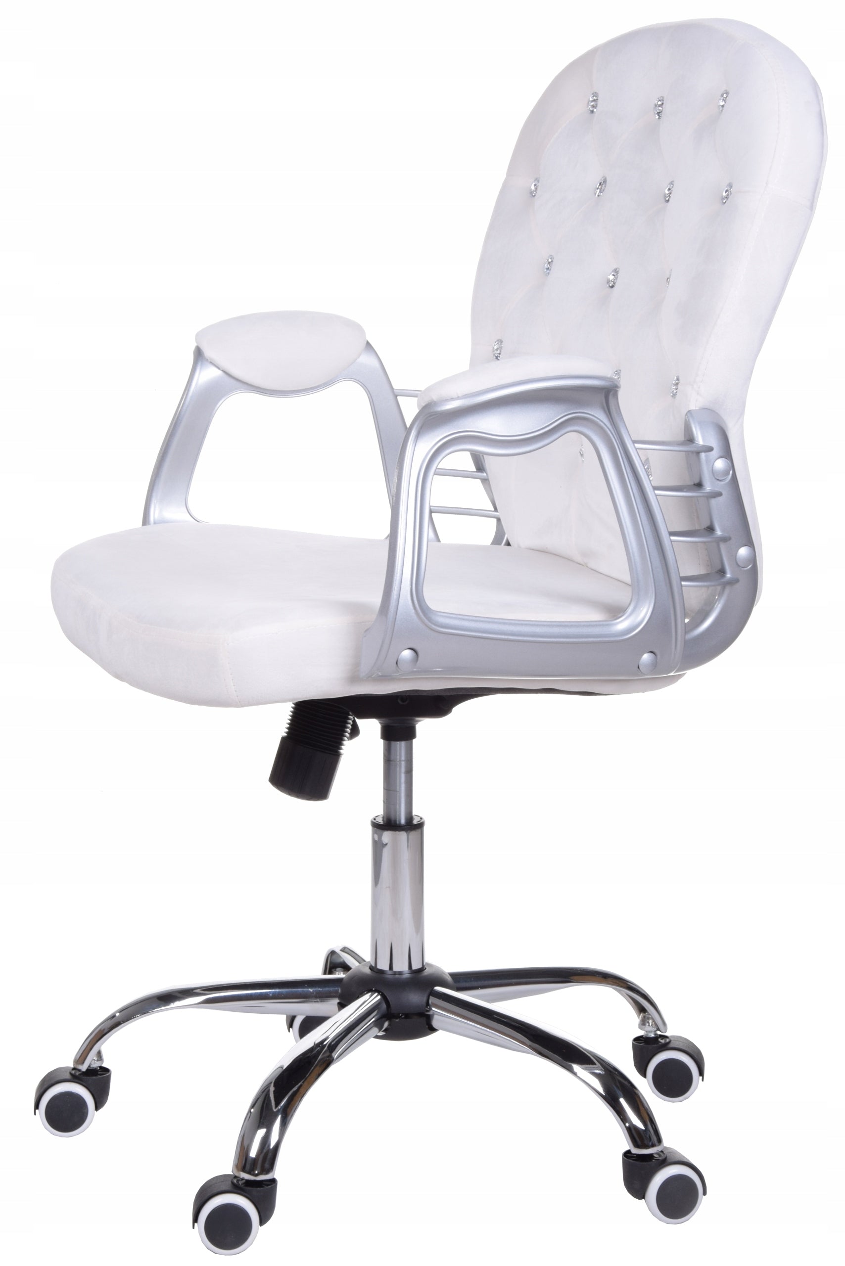 Velour office chair WHITE GIOSEDIO crystals