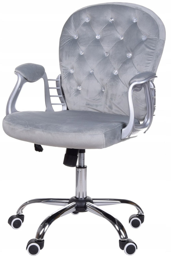 Velour office chair grey GIOSEDIO crystals