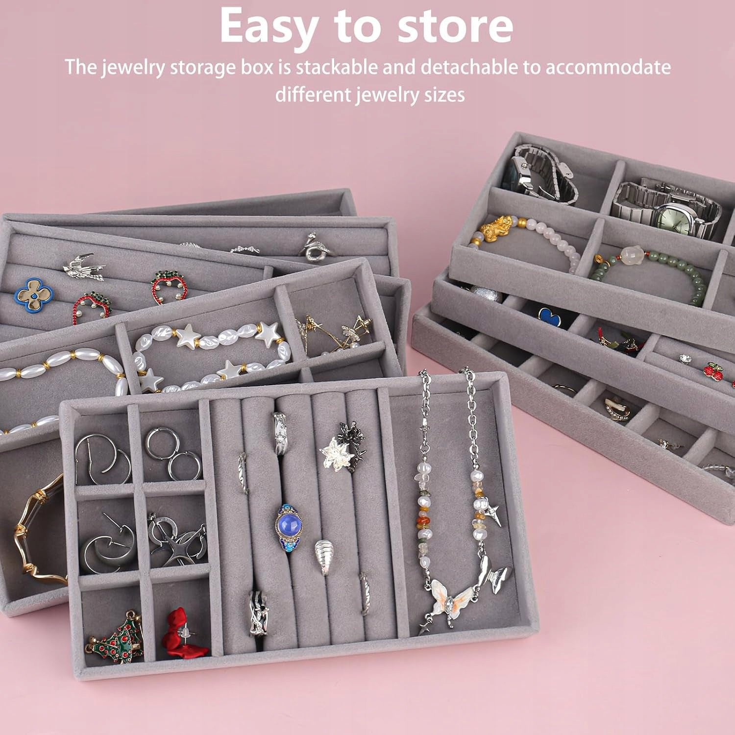 Velvet Trays Jewelry Organizers for Drawers 8pcs Manufacturer code ORGANIZER POJEMNIK ZESTAW 8 TAC NA BIŻUTERIĘ