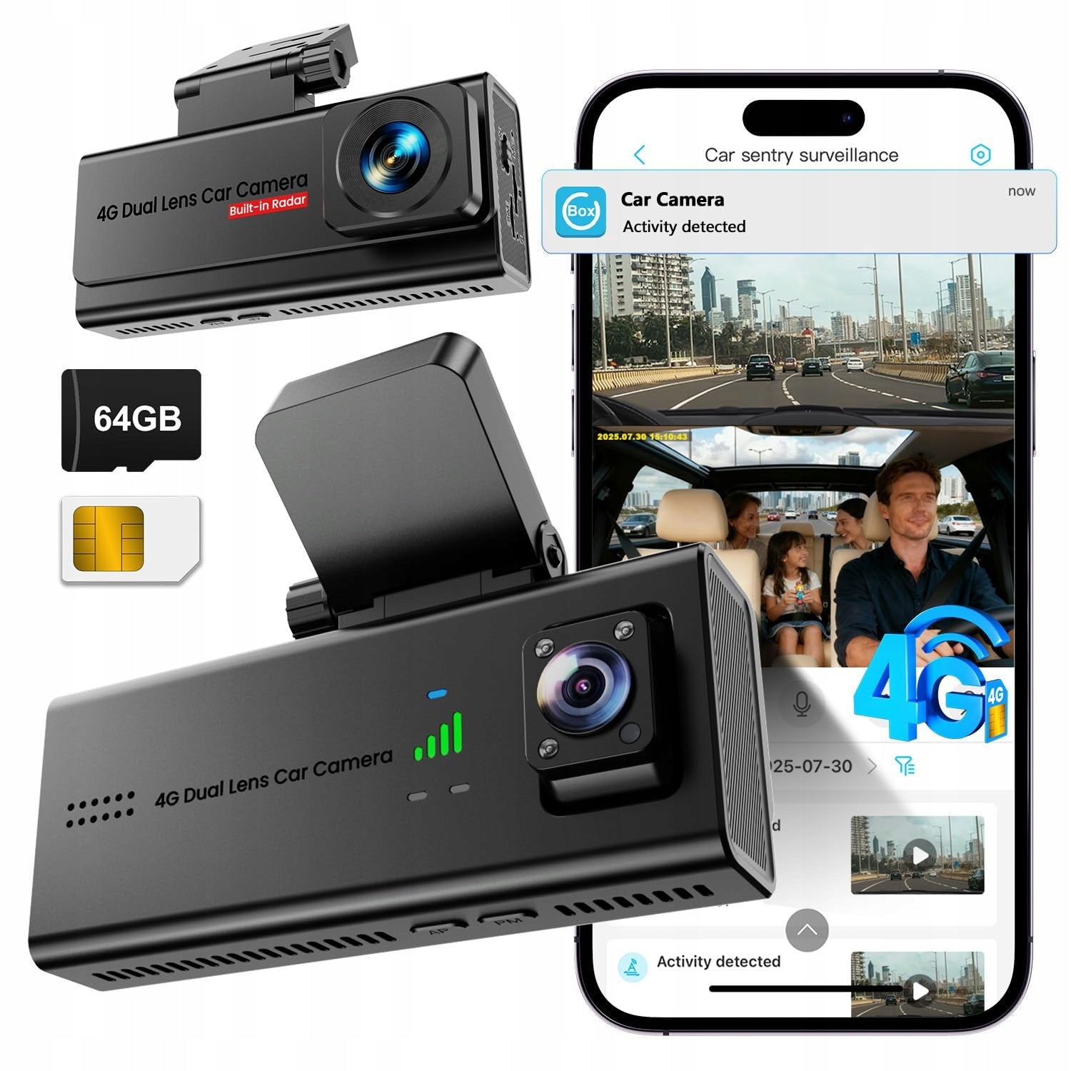 Veralyxa Car 4G LTE 64GB Camera with GPS and SIM Card