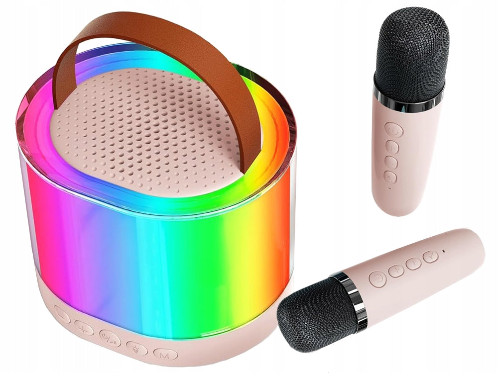 Verk 27503 Karaoke Bluetooth reproduktor, 2x bezdrátový mikrofon, béžový