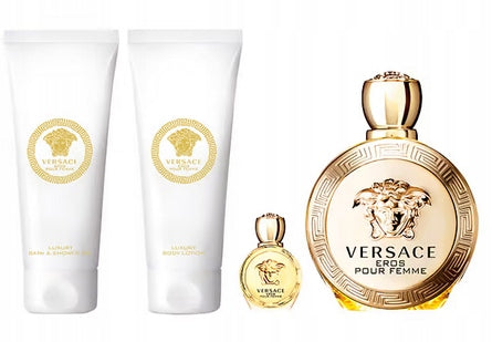 Versace Eros Pour Femme EDP 100ml + 5ml + gel 100ml + lotion 100ml Packaging status original
