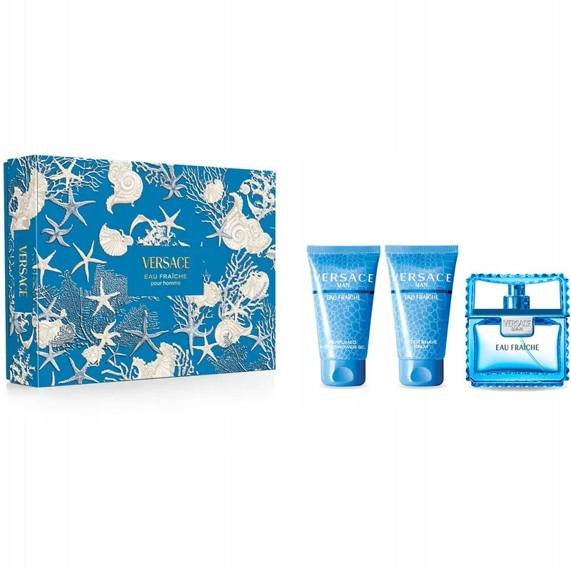 Versace Fraiche 50ml eau de toilette+50ml bath gel+50ml lotion Brand Versace