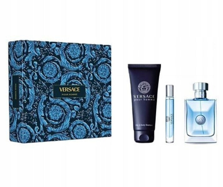 Versace Pour Homme eau de toilette EDT 100ml + EDT 10ml + gel 150ml SET Packaging status original