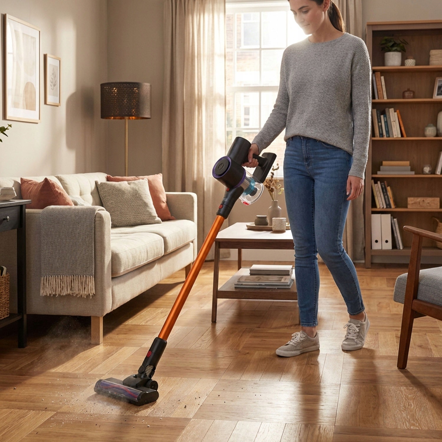 Vertical Vacuum Cleaner Wireless LED Electrobrush Powerful Handheld 2in1 ADLER Packaging status original