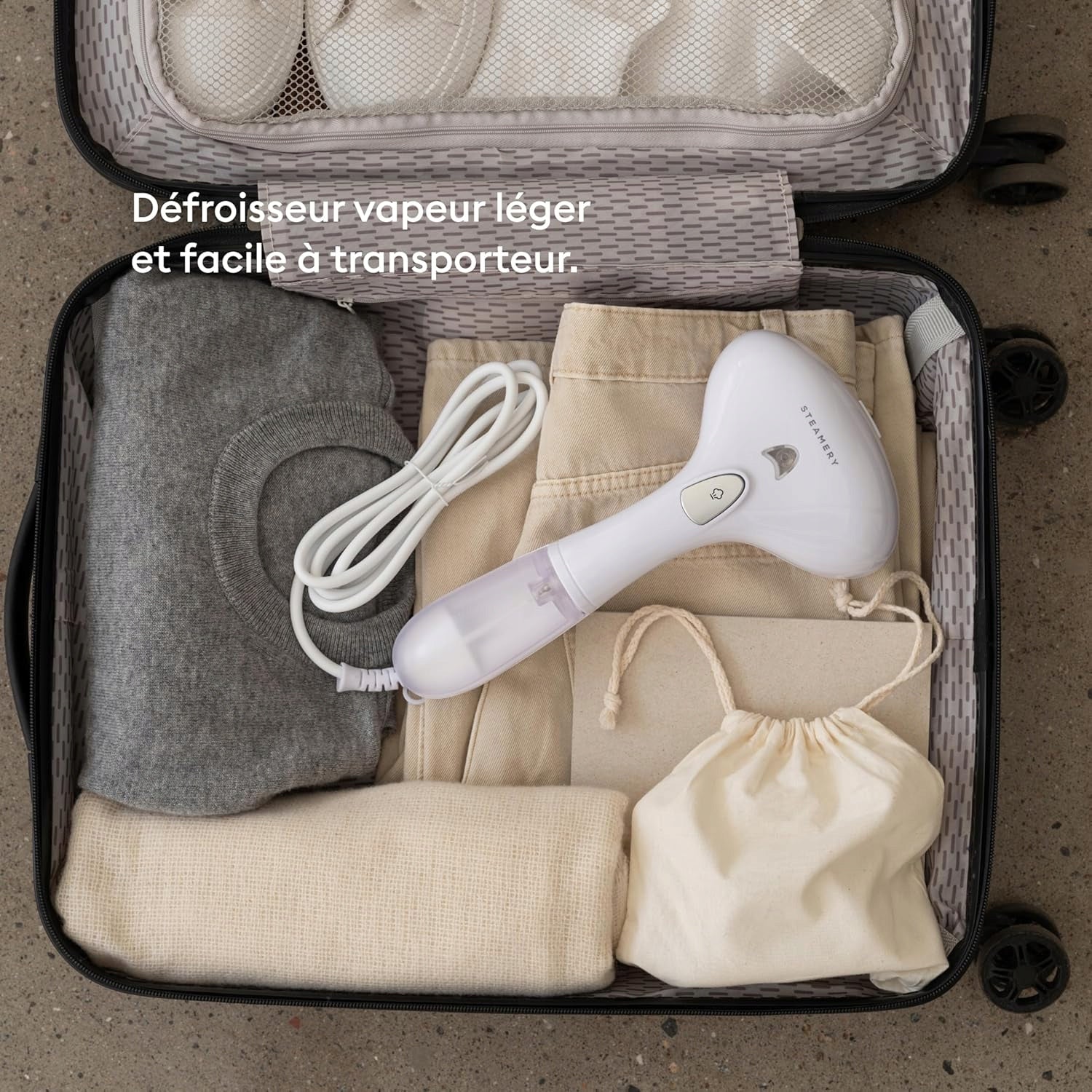 Vertical steamer for clothes 1500 W White + Mini jelly beans Haribo Power 1500 W