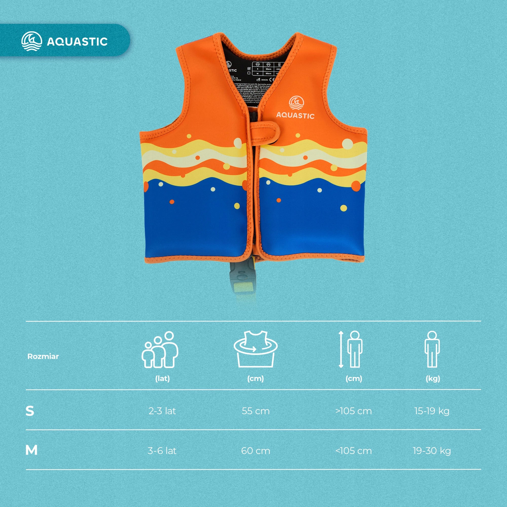 Vest Aquastic Junior r. M M (19-30 kg) Brand Aquastic