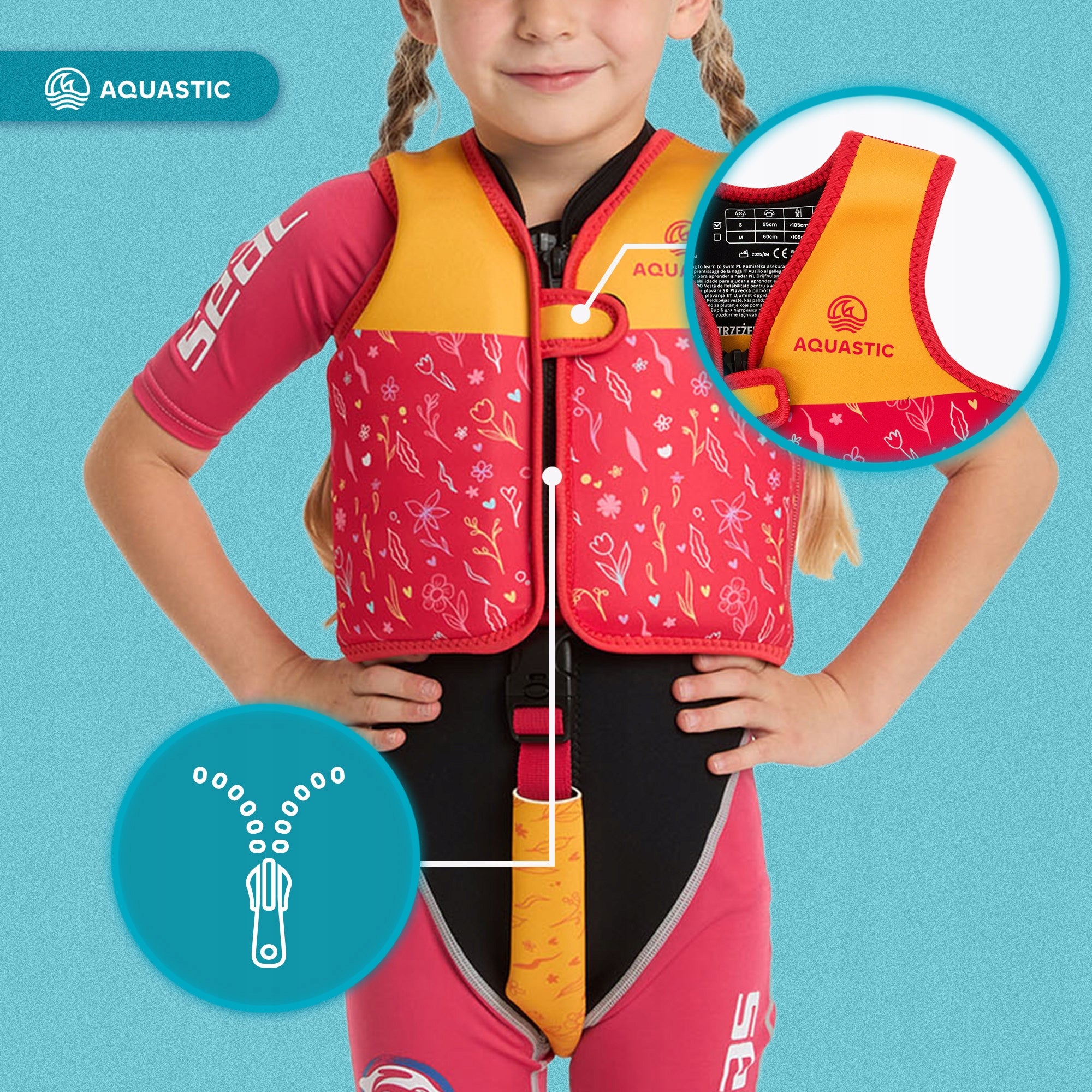Vest Aquastic Junior r. S up to 19 kg For swimming