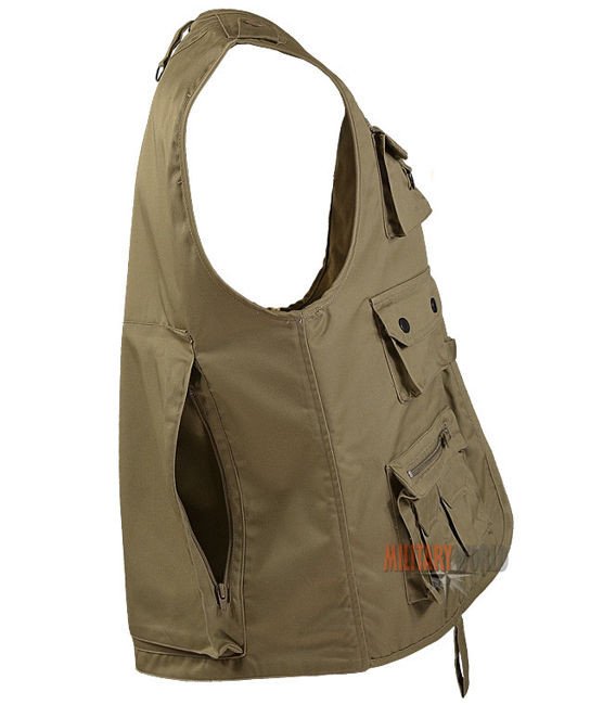 Vest Hunting Fishing Vest Mil-Tec Khaki 4XL Brand Mil-Tec