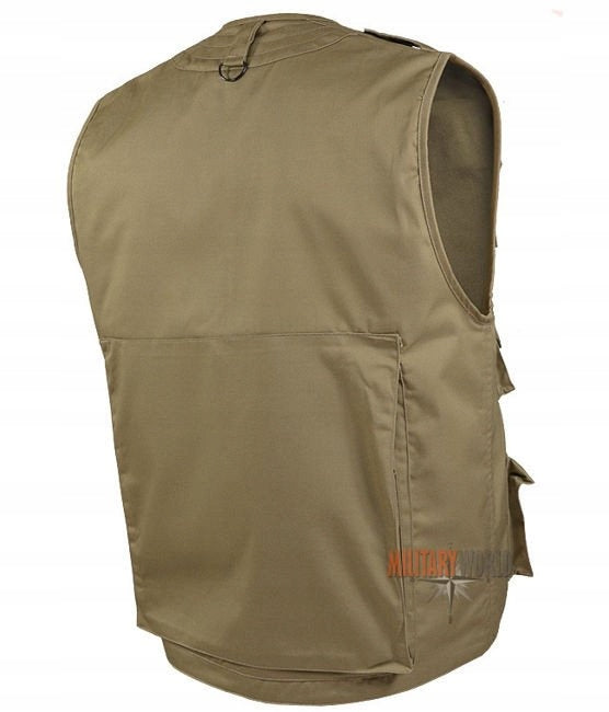 Vest Hunting Fishing Vest Mil-Tec Khaki 4XL Size 4XL