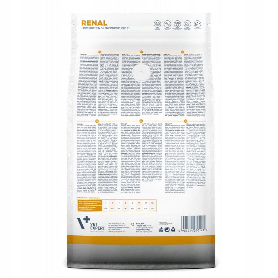 Vet Expert Veterinary Diet Renal Cat 2kg Dry Veterinary Cat Food Packaging status original