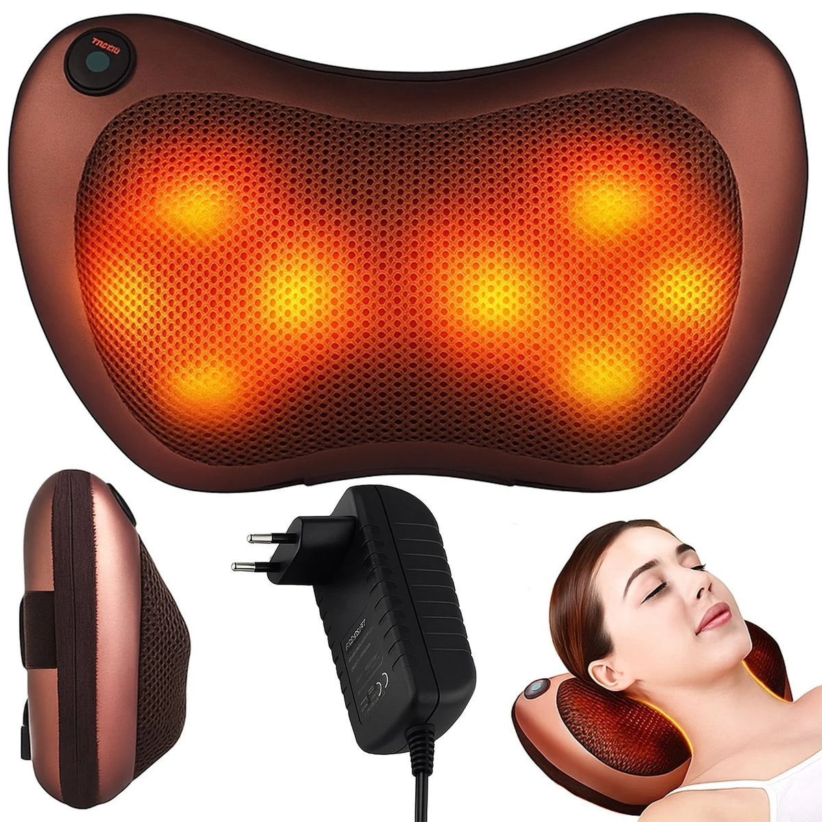 Vezo massage pillow shiatsu neck heating 8 points Packaging status original