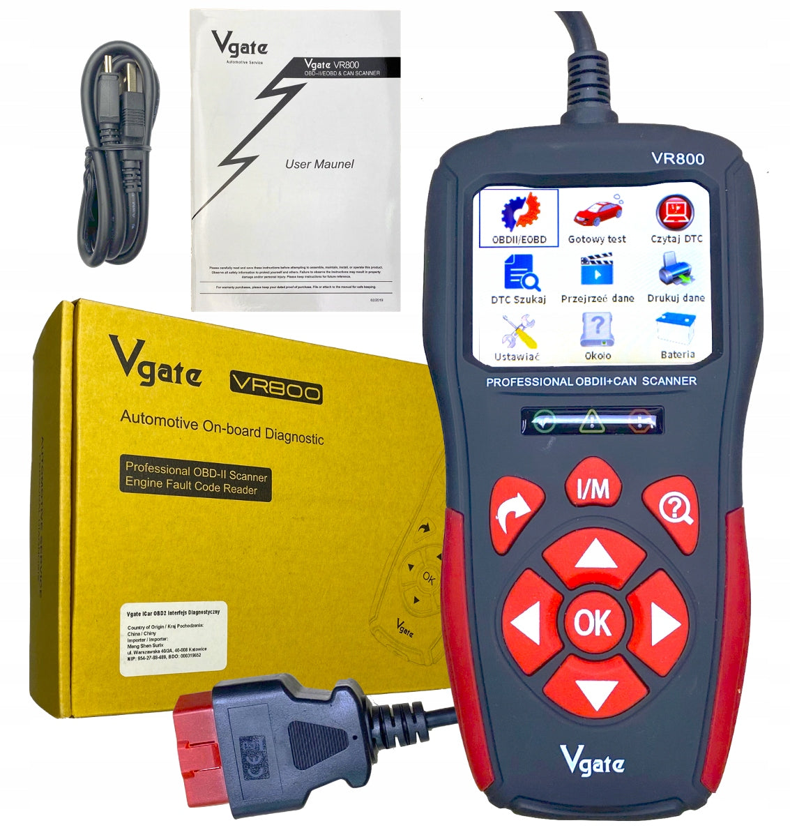 Vgate VR800 Diagnostic Interface OBD2 Tester PL