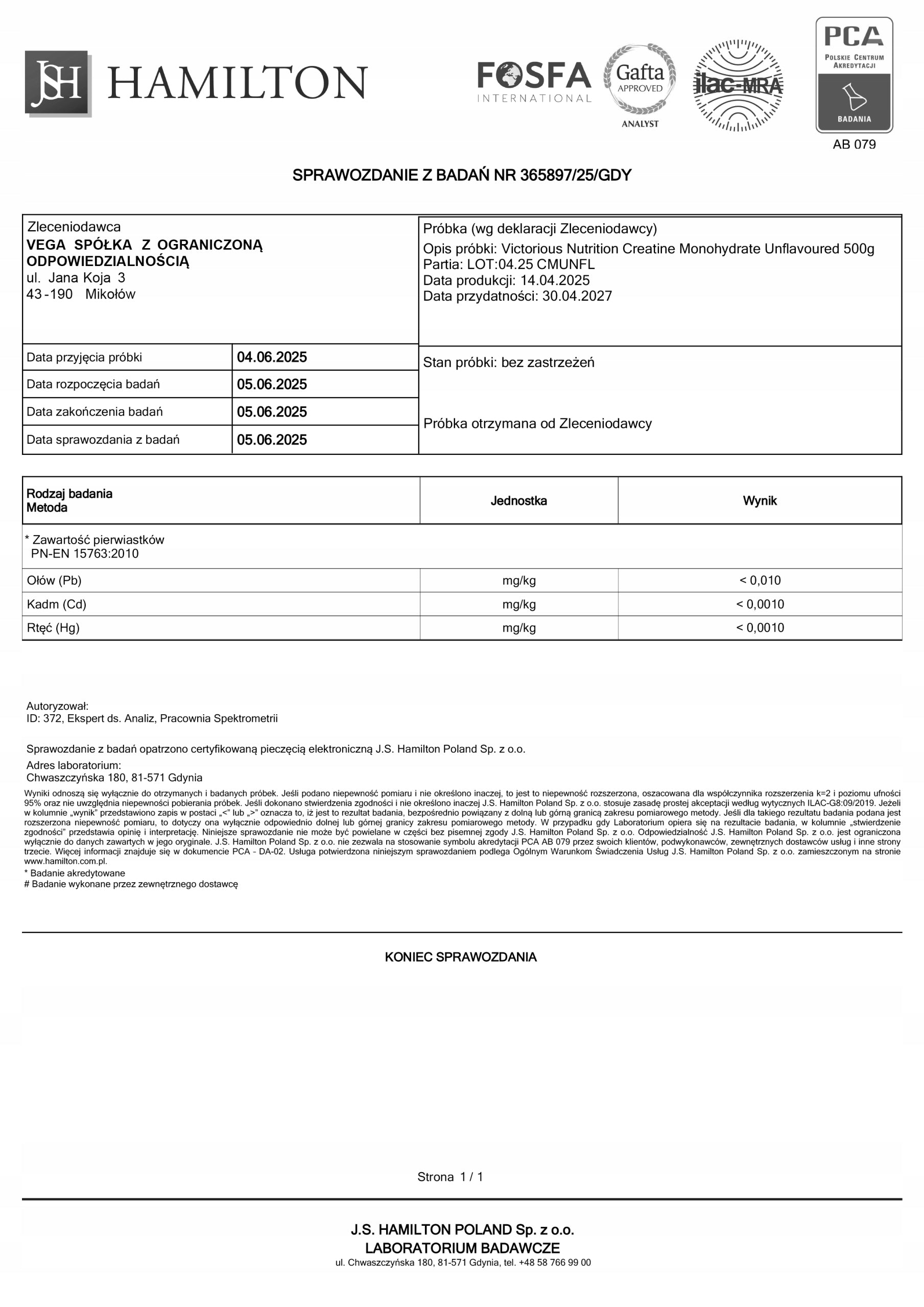 Victorious - Creatine Monohydrate - 1000g Apple Flavor Expiration date at least 3 months from the date of purchase