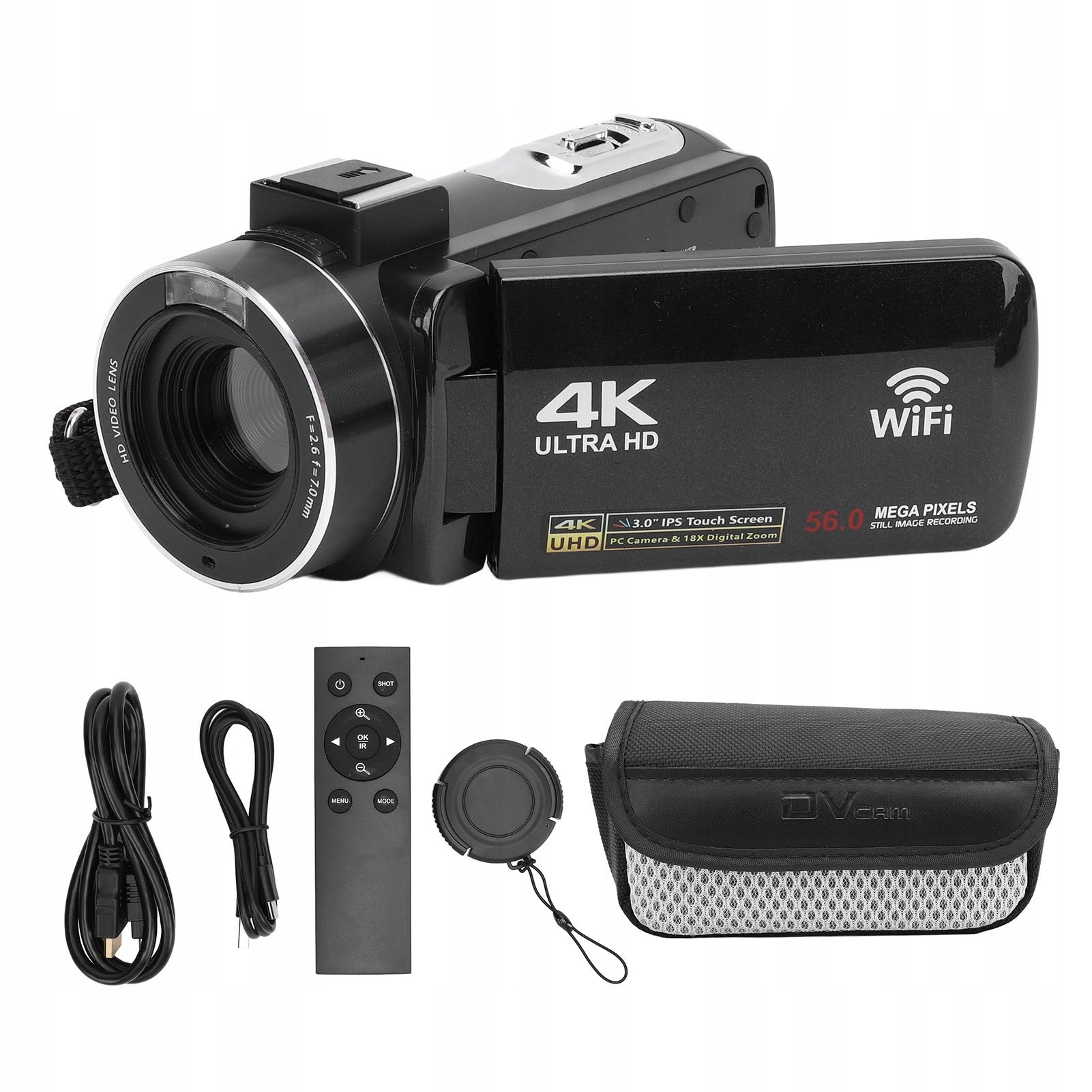 Video Camera 4K 56 MP HD Camera 18x Digital Zoom 3 Inch AC Brand no brand