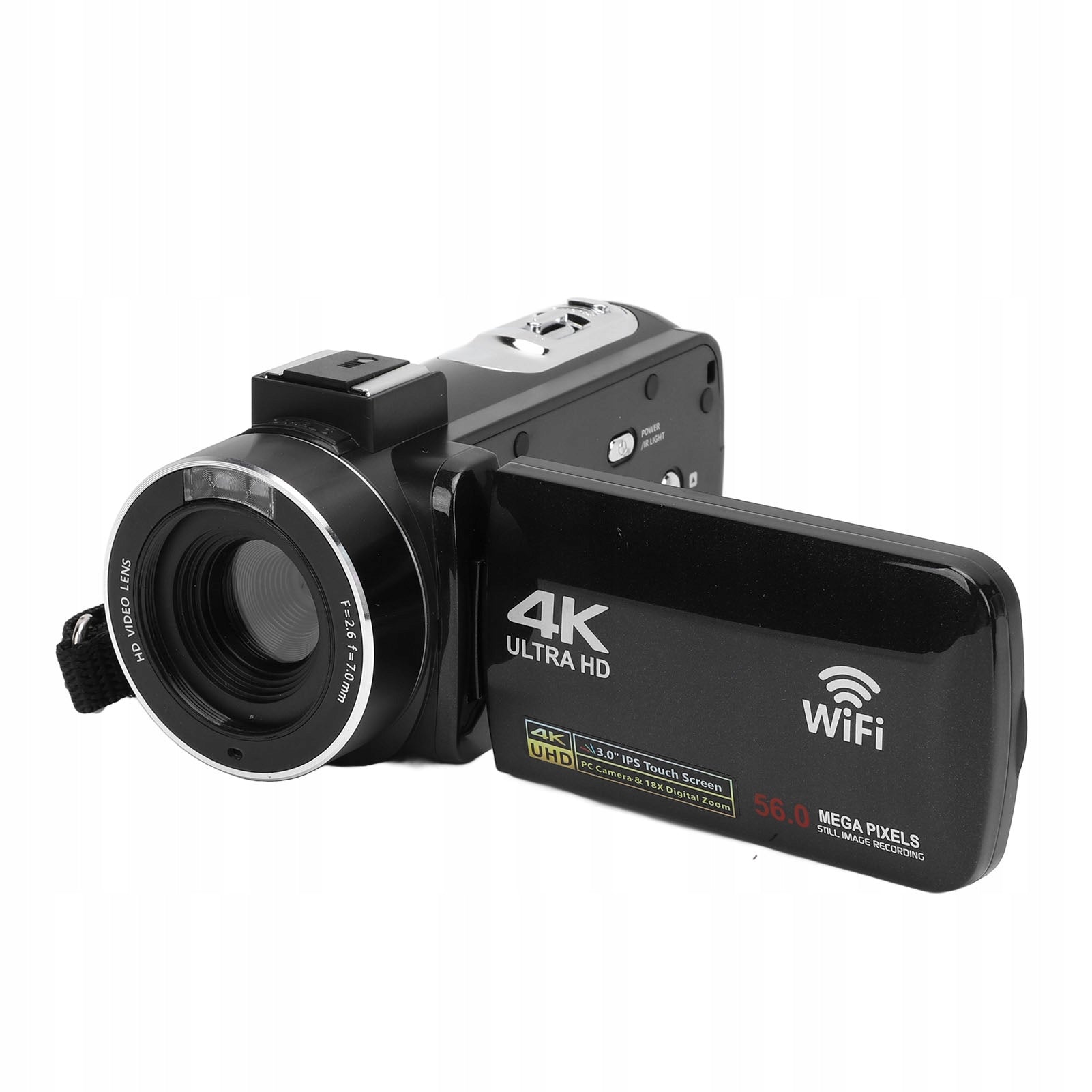 Video Camera 4K 56 MP HD Camera 18x Digital Zoom 3 Inch AC