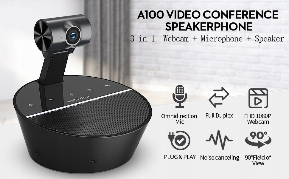 Video Conferencing IP Camera Kaysuda A100 HD 1080p 6W 6 Microphones black Brand no brand