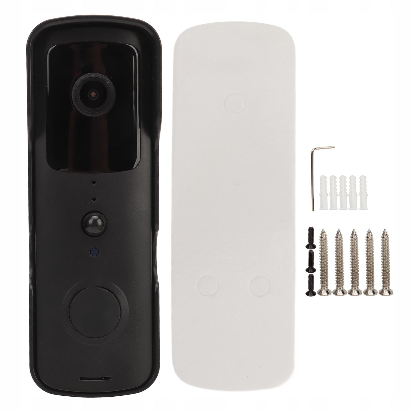 Video Doorbell Black Wireless WiFi Night Vision 2-way 1E Brand no brand