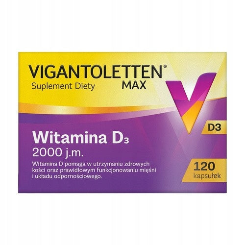 Vigantoletten Max, vitamin D3 2000 IU, capsules, 120 pcs.