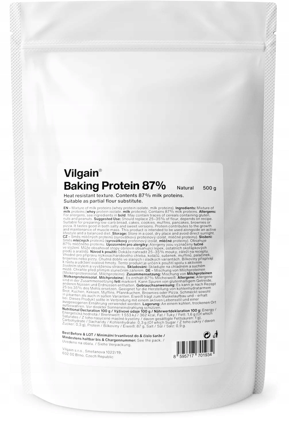 Vilgain 87% Protein for baking and cooking - whey isolate 500 g