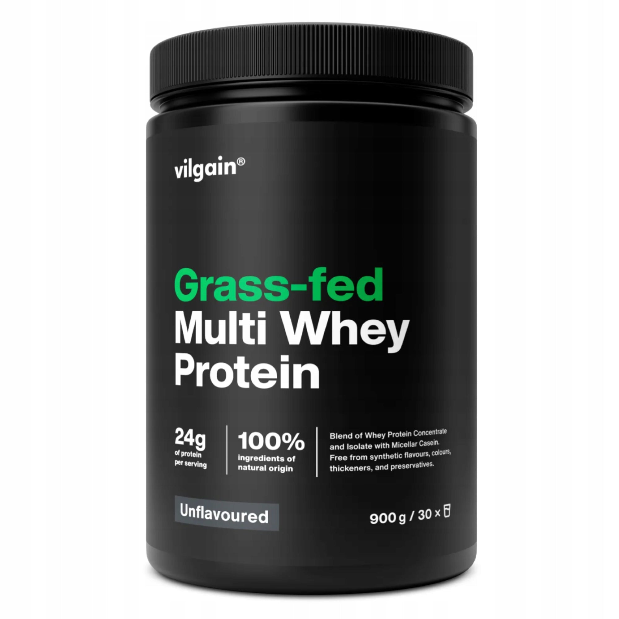 Vilgain Grass-Fed Whey Blend 900g Tasteless
