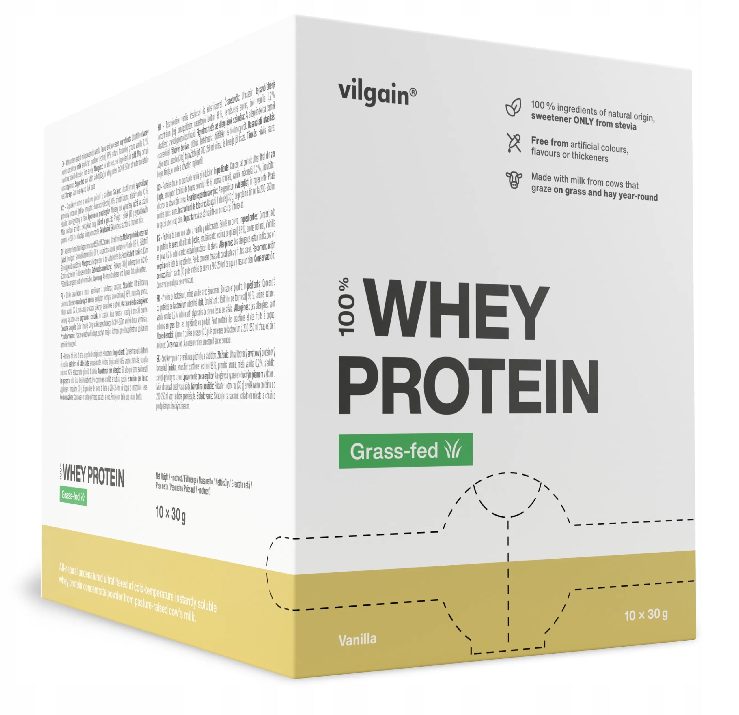 Vilgain Whey Protein 10 x 30g Grass - Fed from Grass-Fed Cow Milk