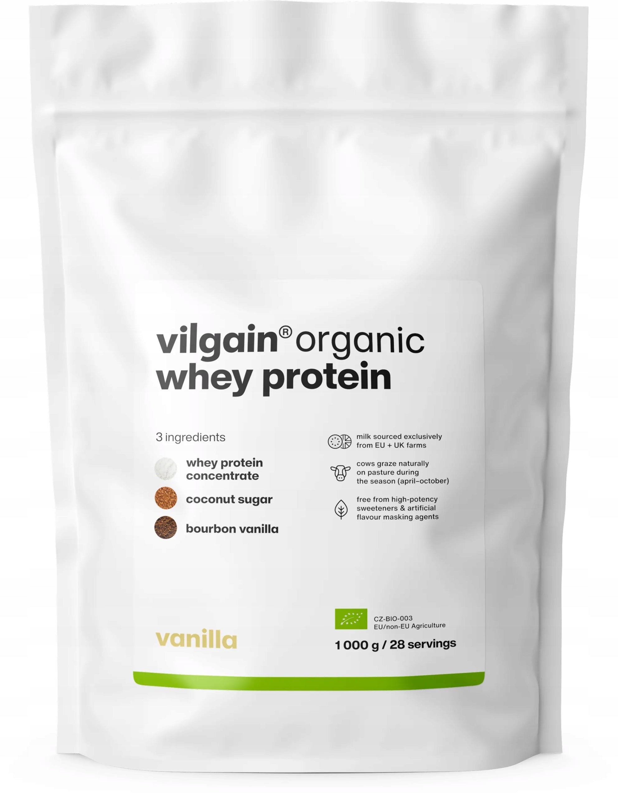 Vilgain Whey Protein organic BIO microfiltered Vanilla 1kg