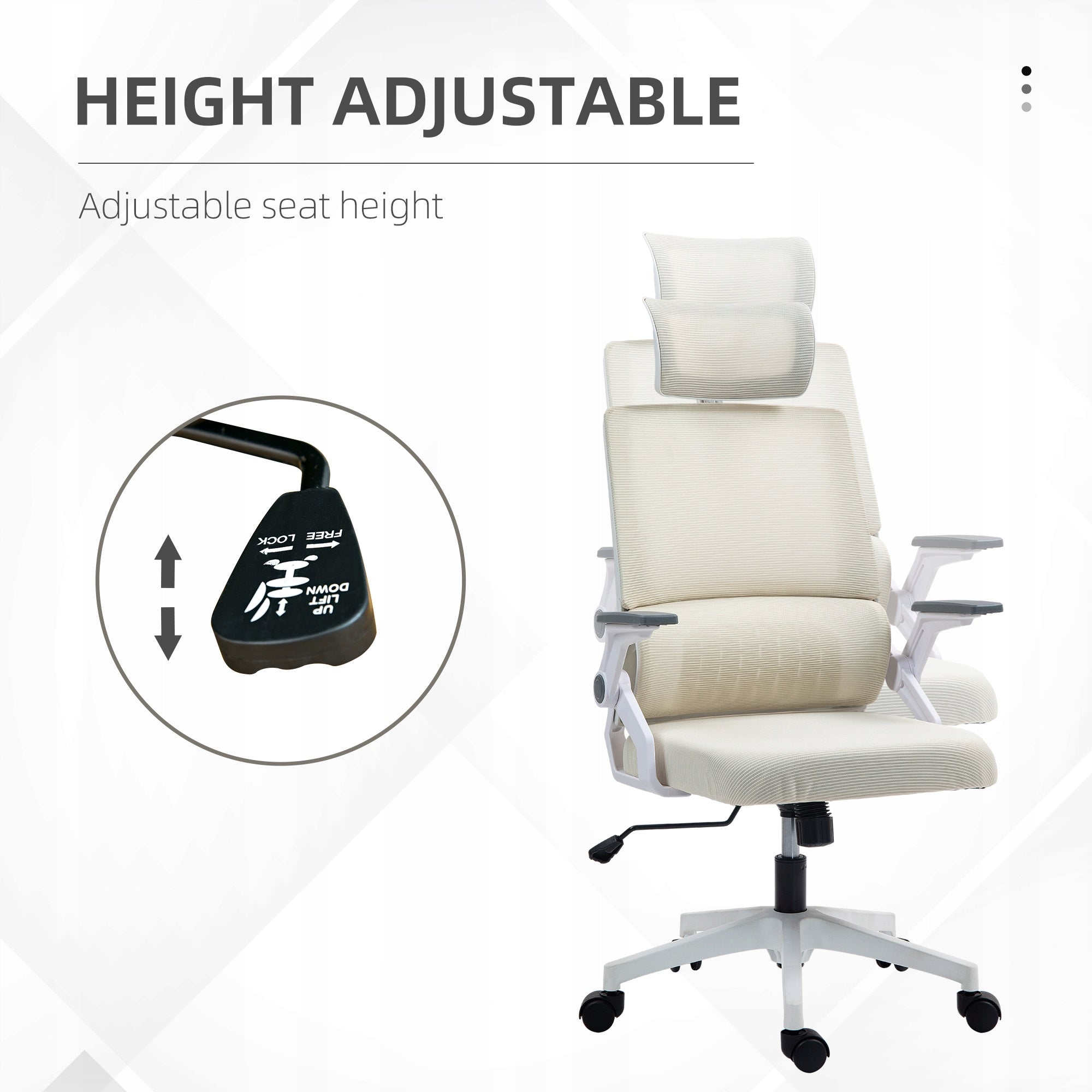 Vinsetto Ergonomic Office Chair with Adjustable Headrest, Mesh Packaging status original