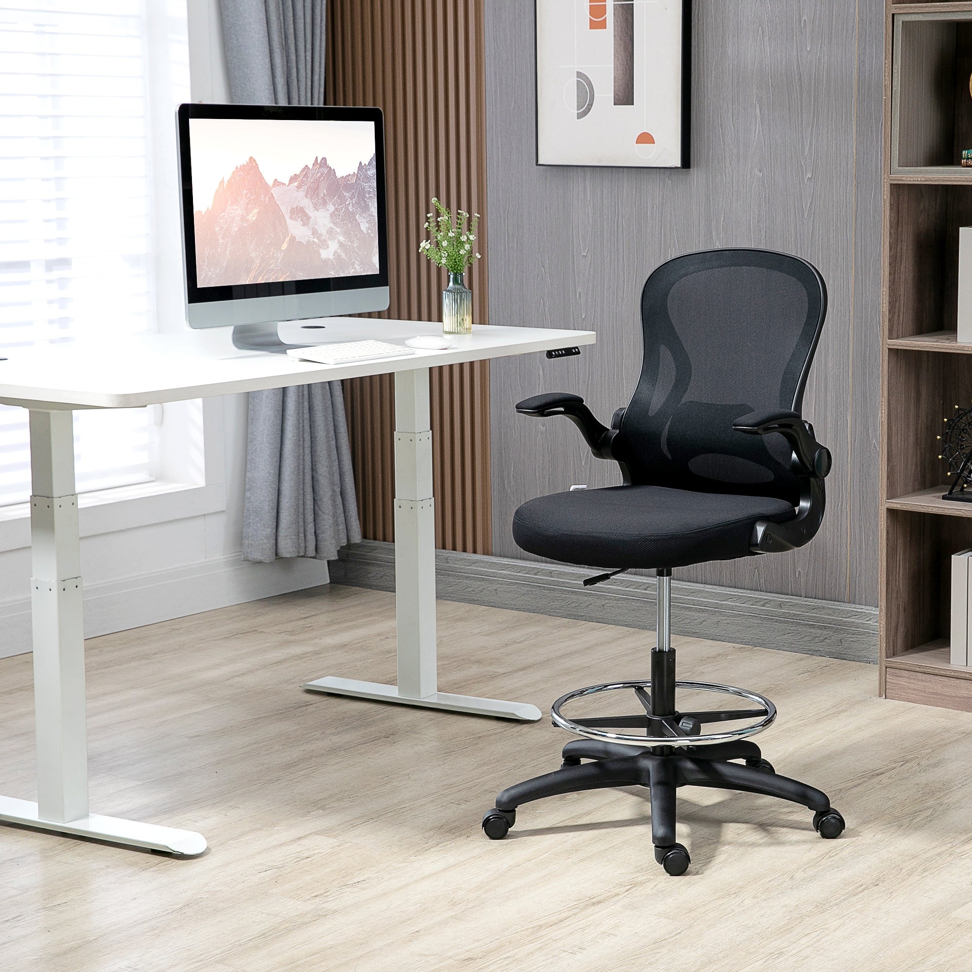Vinsetto Ergonomic Office Chair with Armrests Adjustable Black Brand Vinsetto