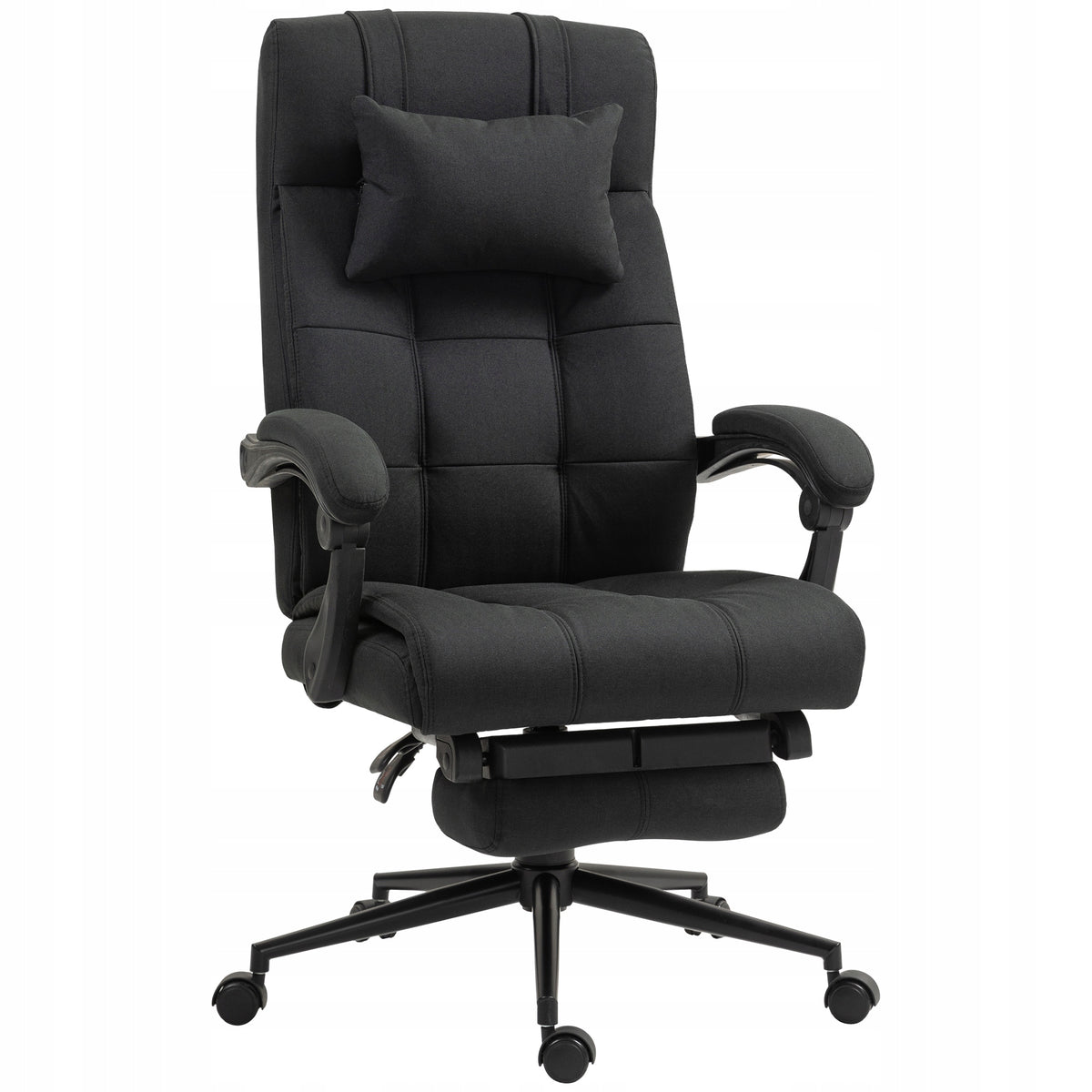 Vinsetto Height Adjustable Office Chair and Footrest, Black