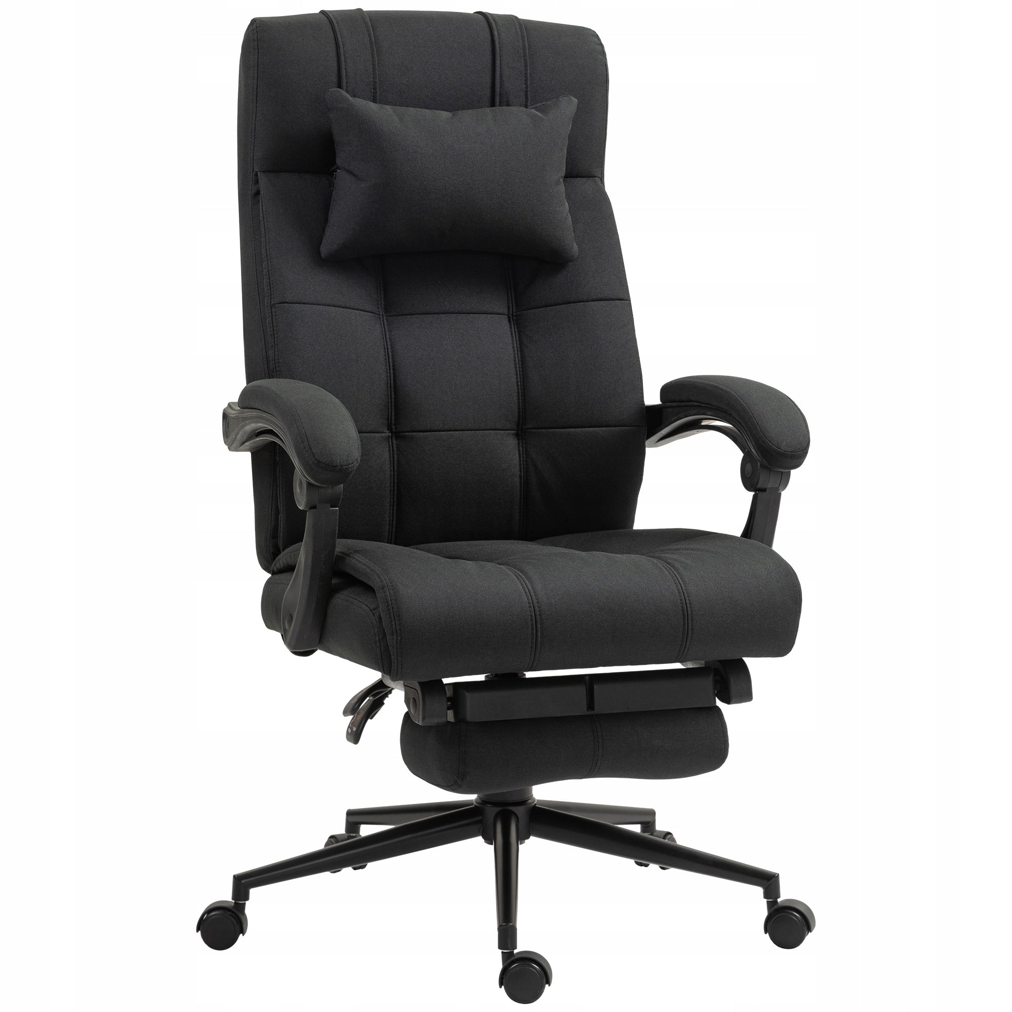Vinsetto Height Adjustable Office Chair and Footrest, Black