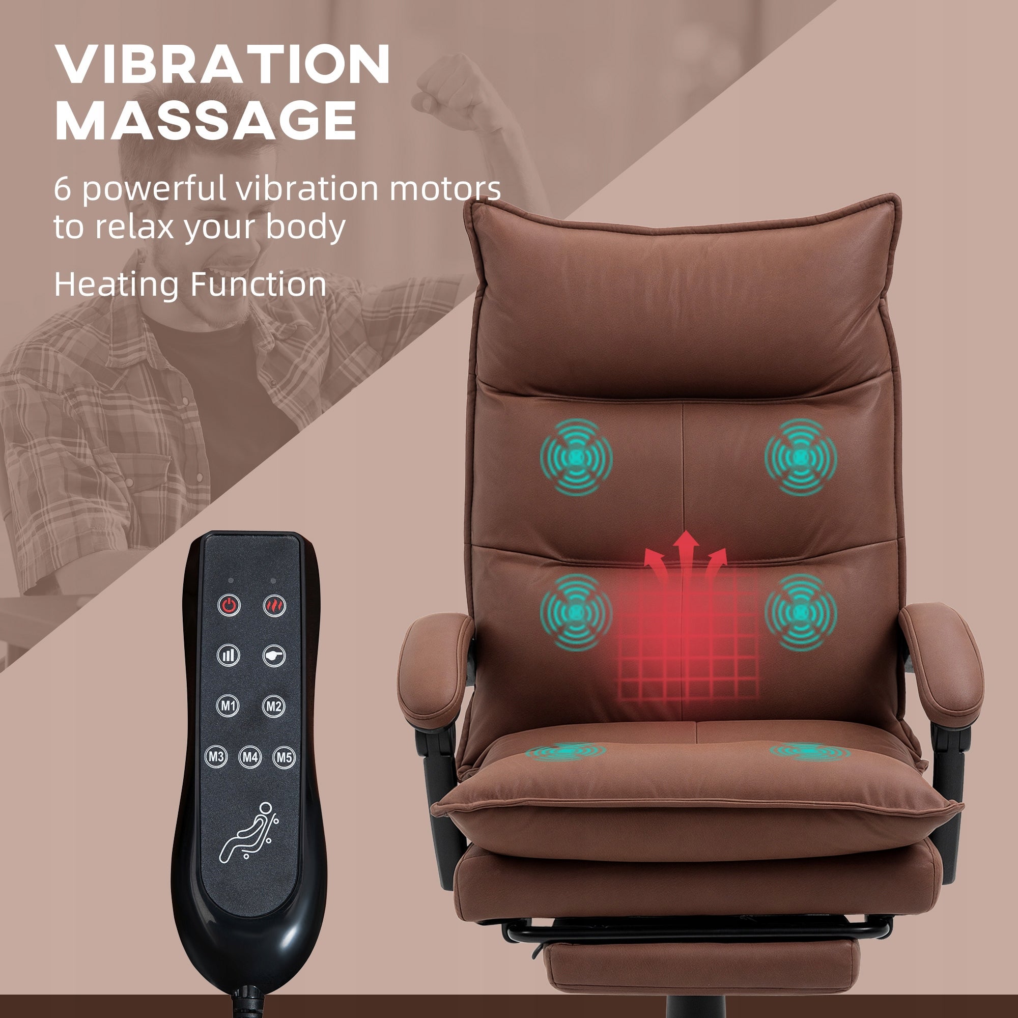 Vinsetto Office chair Vinsetto with massage and heating function Furniture depth 74 cm