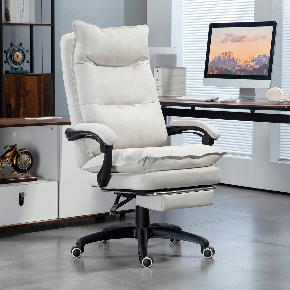 Vinsetto Office chair with 6-point massage, ergonomic, cream Brand Homcom