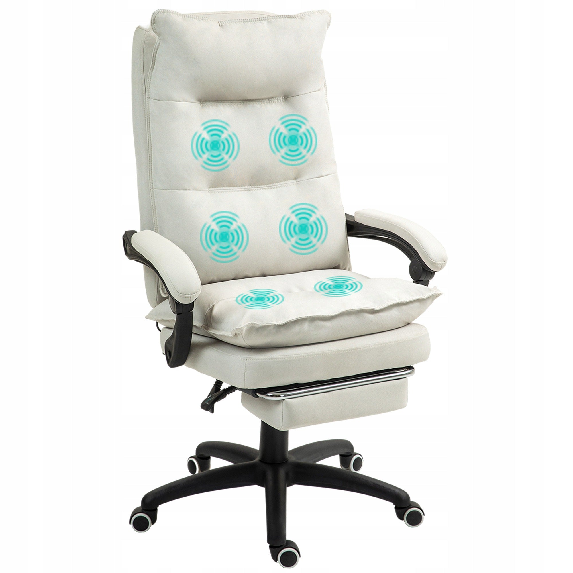 Vinsetto Office chair with 6-point massage, ergonomic, cream
