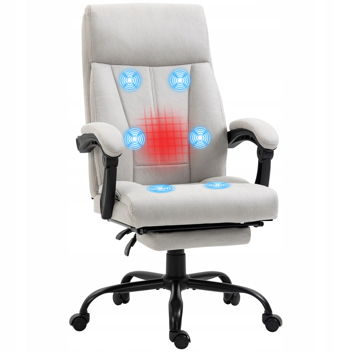 Vinsetto Office chair with massage 111-119cm heating function, office chair