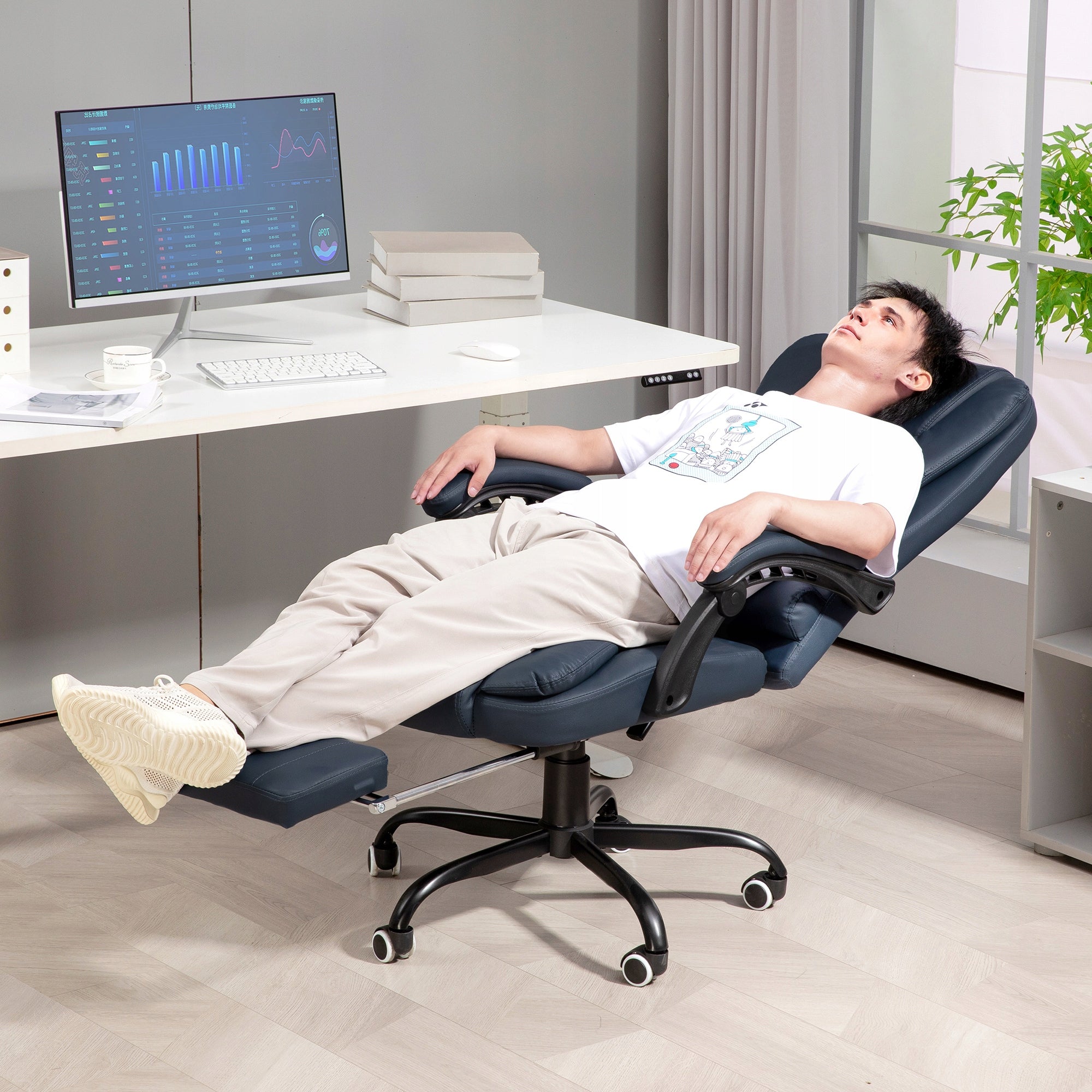 Vinsetto Office chair with massage, ergonomic, blue Brand Vinsetto