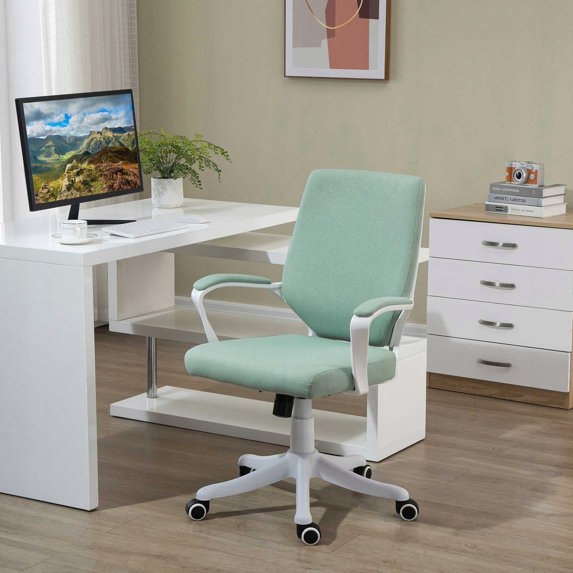 Vinsetto Regular swivel office chair with lumbar support, green Packaging status original