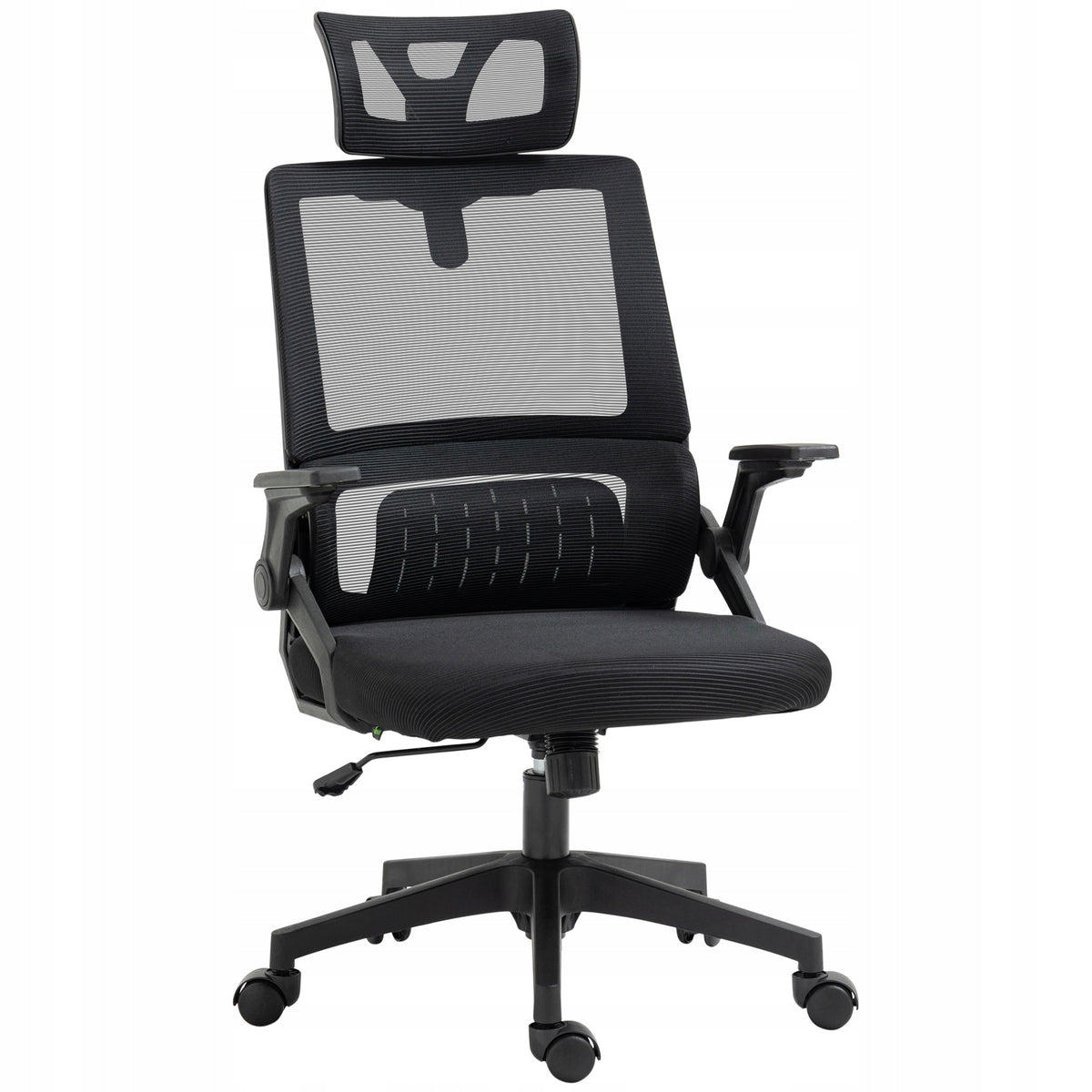 Vinsetto Swivel Office Chair with Head Support, Black, 60x61x121,5 cm