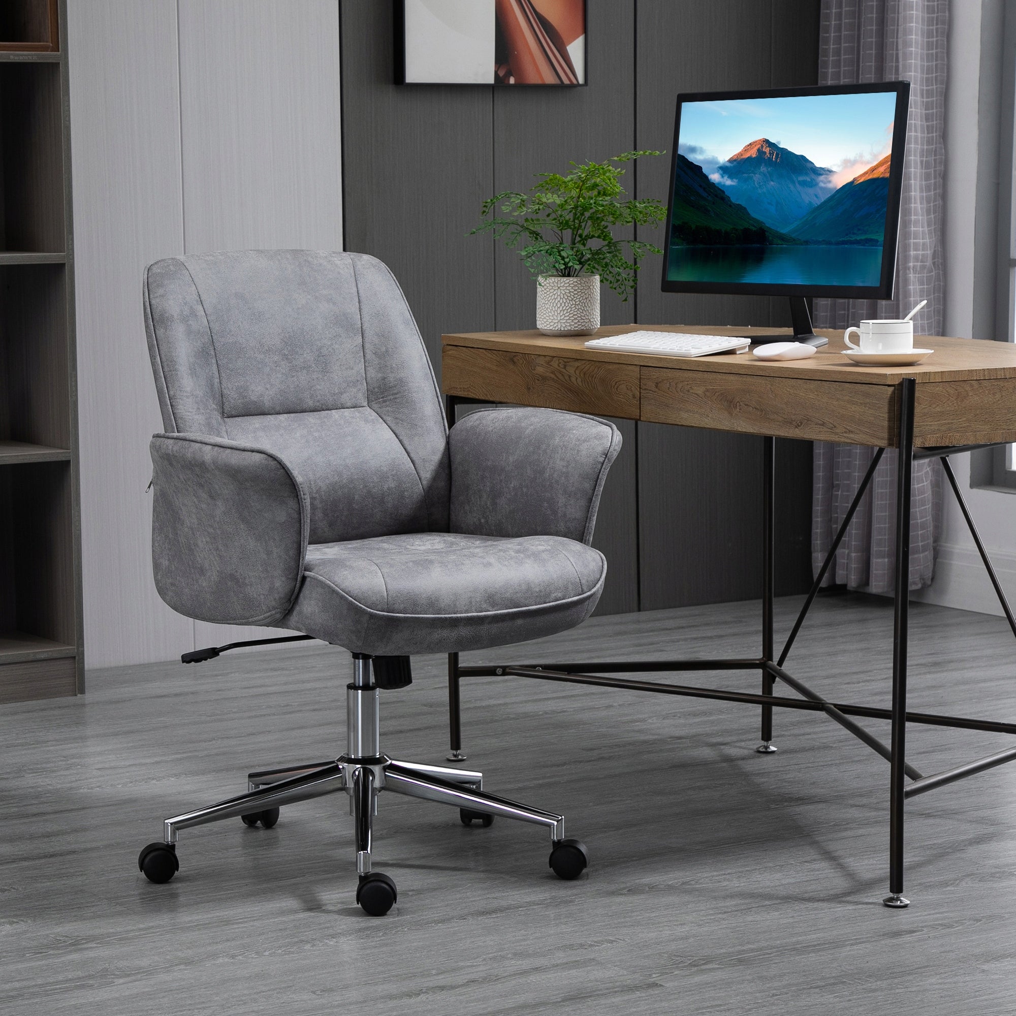 Vinsetto Swivel office chair, adjustable, microfiber, light grey Packaging status original