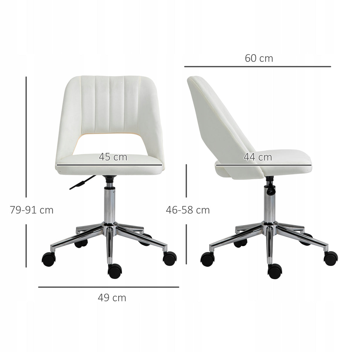 Vinsetto Swivel office chair, shell, velvet polyester, beige Brand Vinsetto