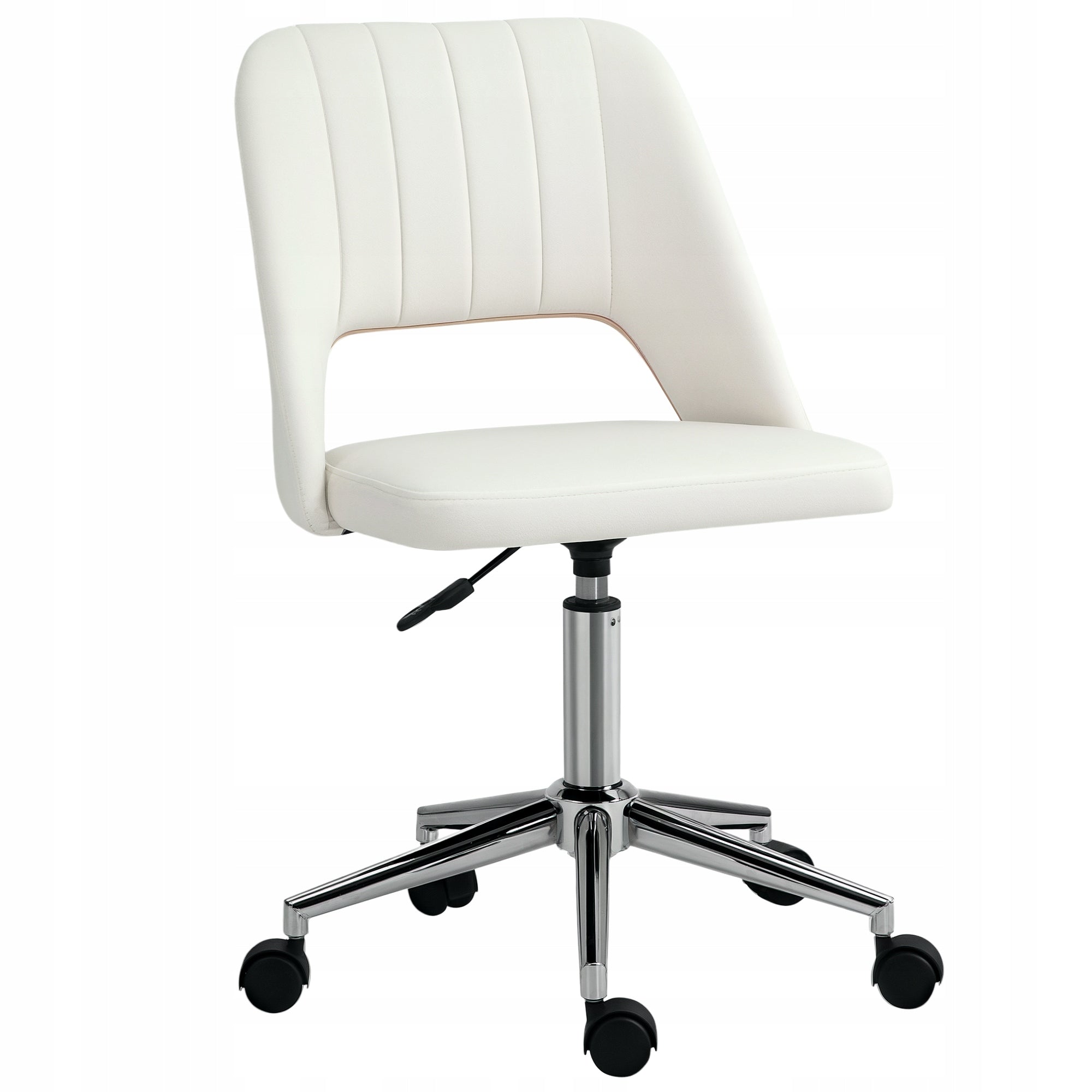 Vinsetto Swivel office chair, shell, velvet polyester, beige