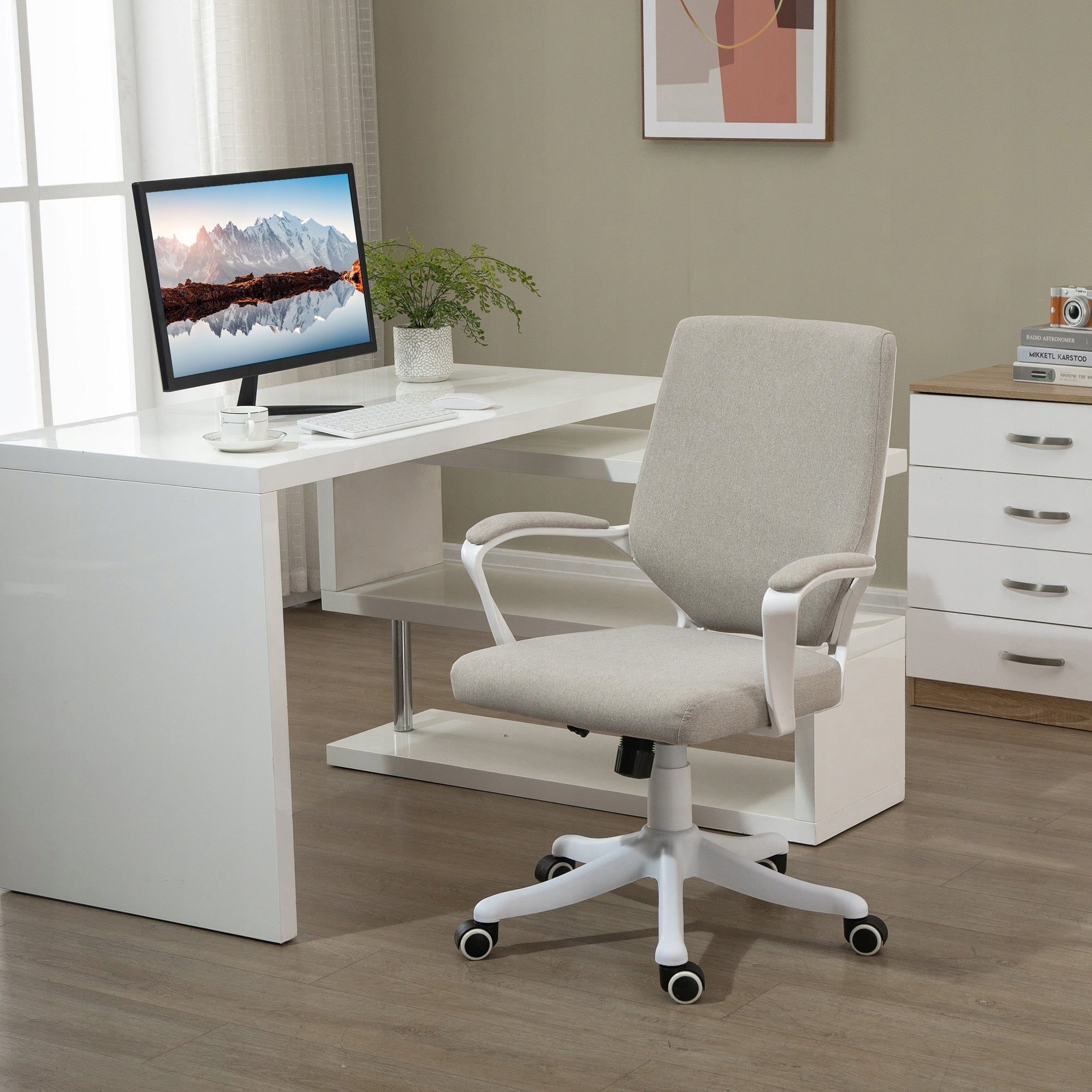 Vinsetto Swivel office chair up to 120kg adjustable ergonomic beige Packaging status original