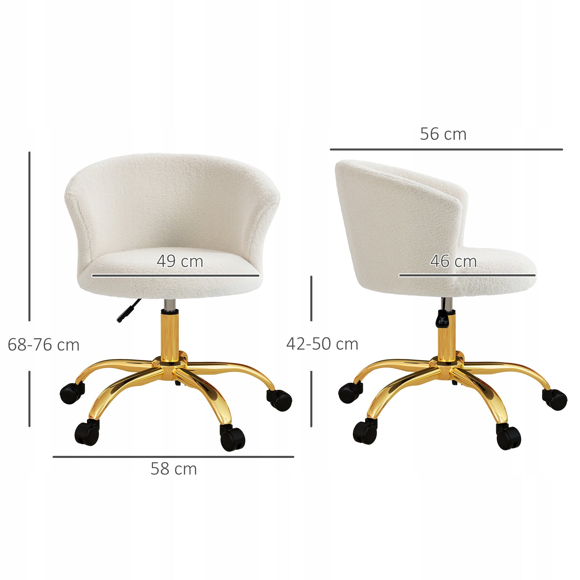 Vinsetto - adjustable office chair with Teddy-Mesh fabric Brand Vinsetto