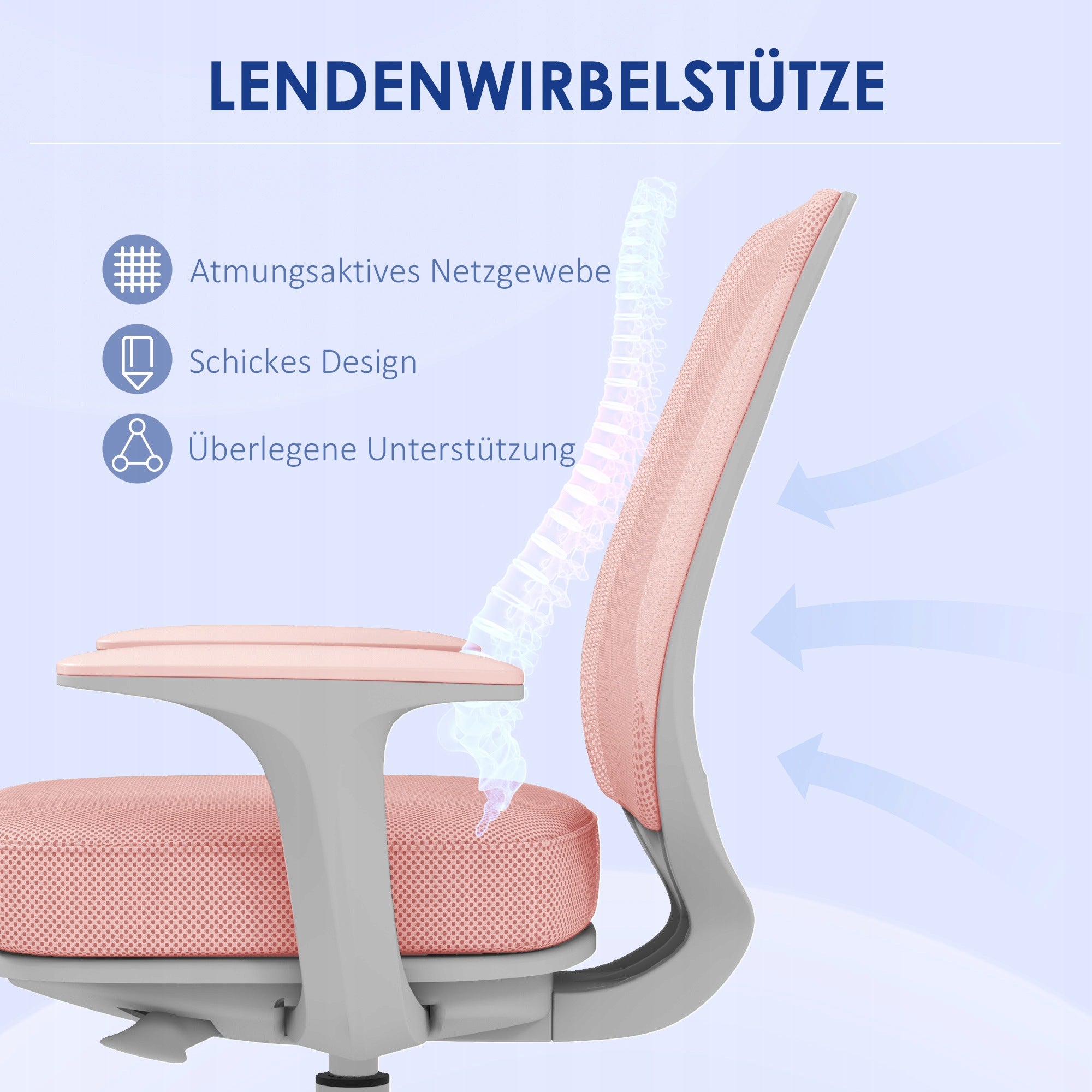 Vinsetto ergonomic office chair, 55x48x82,5-94,5cm, pink Manufacturer code 921-690V01PK
