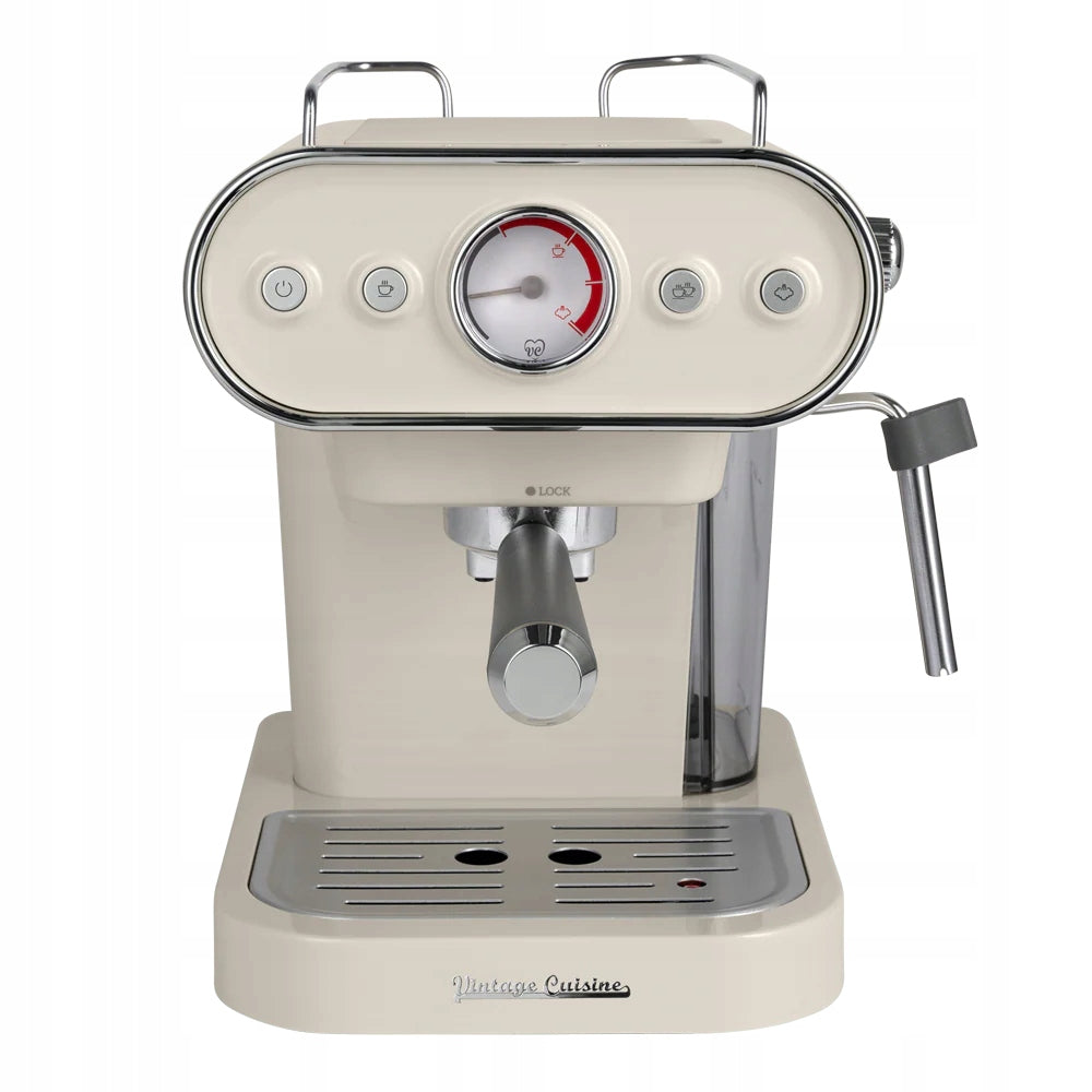 Vintage Cuisine flask coffee maker with foaming nozzle 1050 W - cream