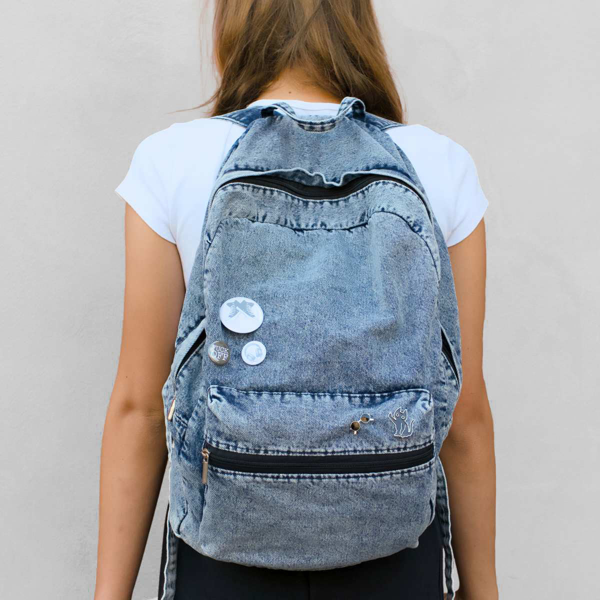 Vintage Old Skool Urban Backpack for Teen Jeans Black Sheep ST3 Brand Belveder