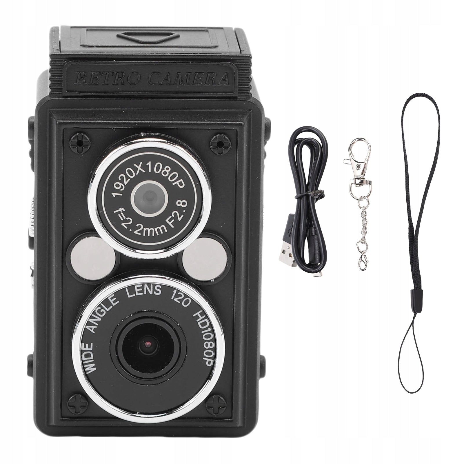Vintage camera with two lenses and 12MP 1080P HD bull lamp Brand no brand